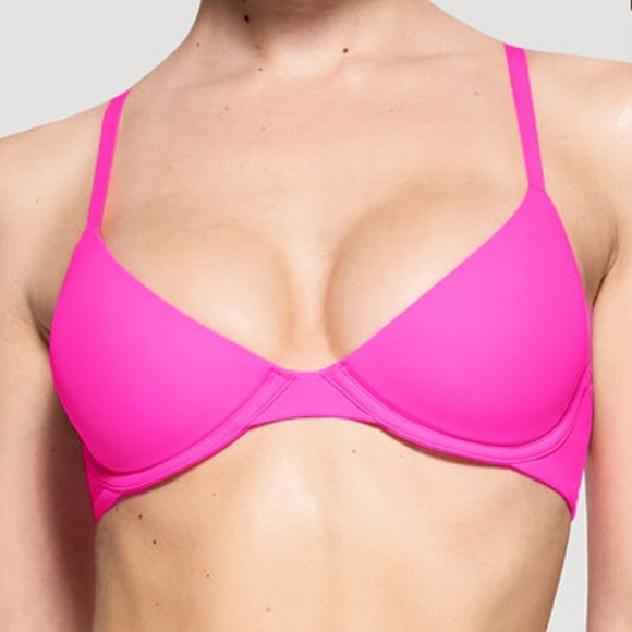 SKIMS Fits Everybody Scoop Plunge bra NWT 34DD mica ochre onyx pink sk0019 - Picture 7 of 7